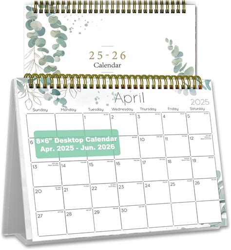 Amazon.com : Small Desk Calendar 2025-2026 - Standing 2025 Desk ...