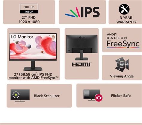 LG 68.58 cm (27 inch) Full HD IPS Panel with 3-Side Borderless Display ...