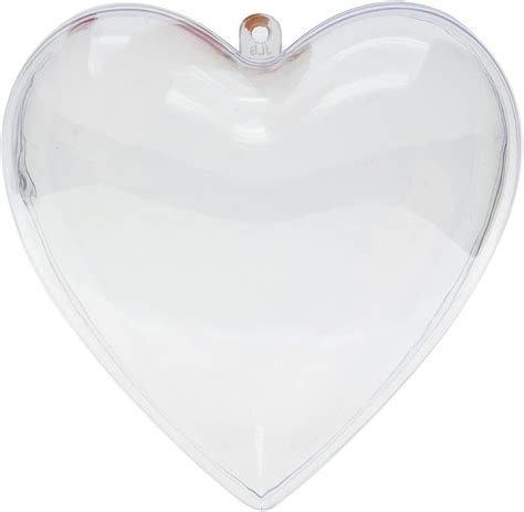Buy Saim Fillable Balls Ornaments, 80mm Clear Plastic Acrylic Heart ...