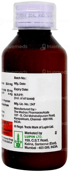 Lupituss Cpm 420 Mg Syrup 100 Ml - Uses, Side Effects, Dosage, Price ...