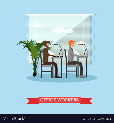 Office workers and business people work Royalty Free Vector