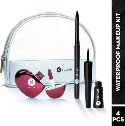 SUGAR Cosmetics Waterproof Makeup Kit (18HR Liquid Lipstick + 24hr ...