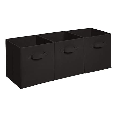Amazon Brand - Solimo Foldable Storage Cubes, Set of 3, Black : Amazon ...
