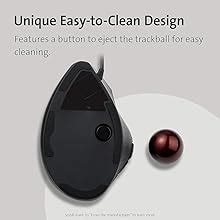 Kensington Pro Fit™ Ergo Vertical Wired Trackball Mouse, Easy Thumb ...