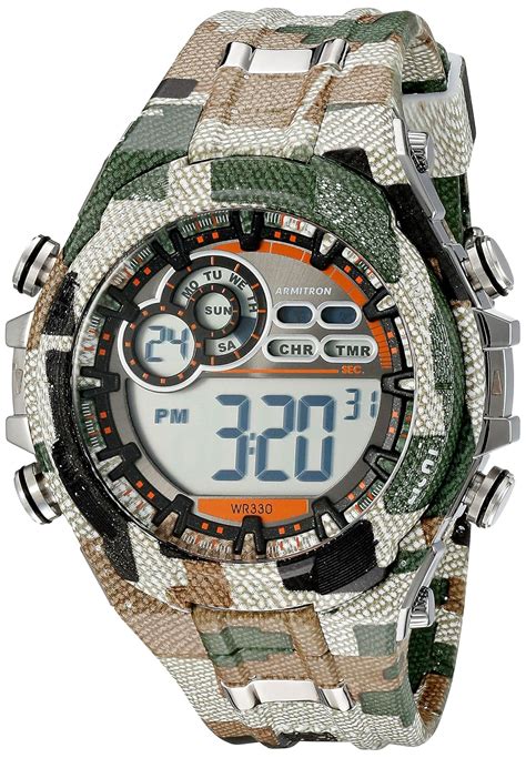 Buy Armitron Sport Camouflage Patterned Resin Strap Digital Chronograph ...