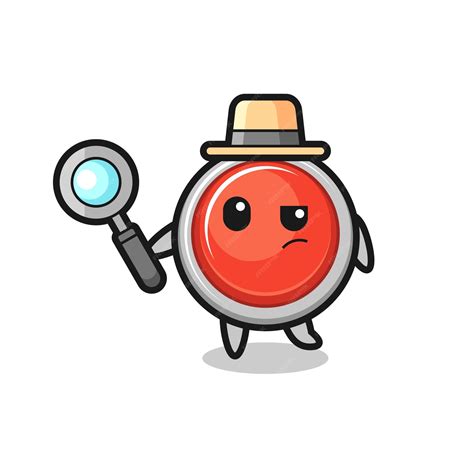 Premium Vector | Emergency panic button detective character is analyzing a case