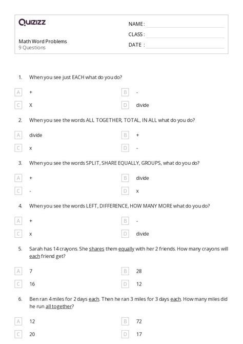 Basic Math Practice Word Problems 的图像结果