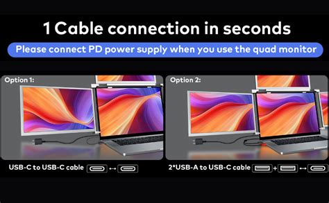 RIITEK 14" Quad Monitor Laptop Screen Extender - Portable FHD 1080P IPS ...