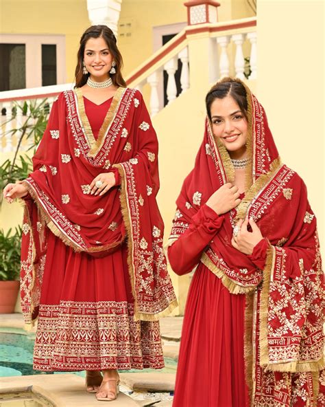 KA 1207 GEORGETTE SEQUENCE DESIGNER LONG ANARKALI GOWN WITH DUPATTA SET ...