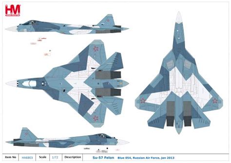 Su-57 Felon Blue 054, Russian Air Force, January 2013