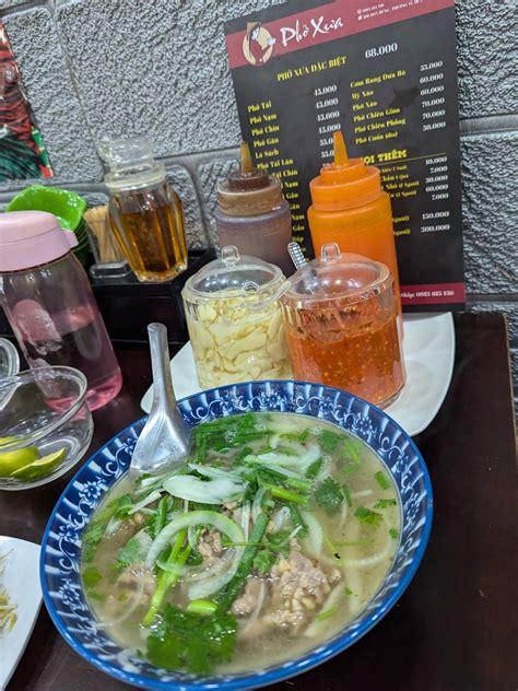 Menu at Phở Xưa restaurant, Ho Chi Minh City, 208 Hoà Hưng