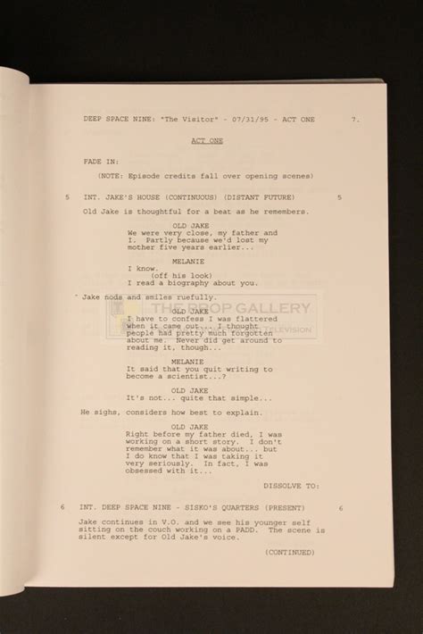 The Prop Gallery | Production used script - The Visitor