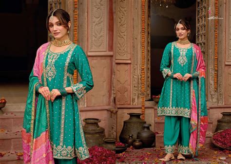 EBA LIFESTYLE GAJARI HEAVY EMBROIDERY DESIGNER PARTY WEAR READY MADE ...