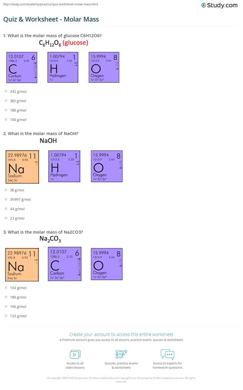 Image result for Molar Mass Examples
