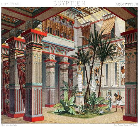 Egypt: interior of a rich house from the early antiquity. Auguste ...