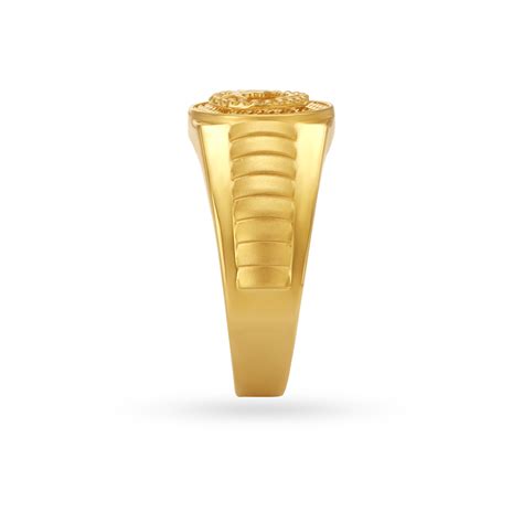Om Carved Gold Finger Ring For Men