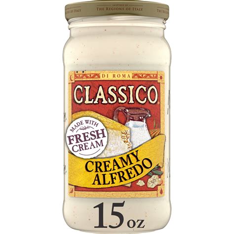 Classico Creamy Alfredo Pasta Sauce, 15 oz Jar - Walmart.com - Walmart.com