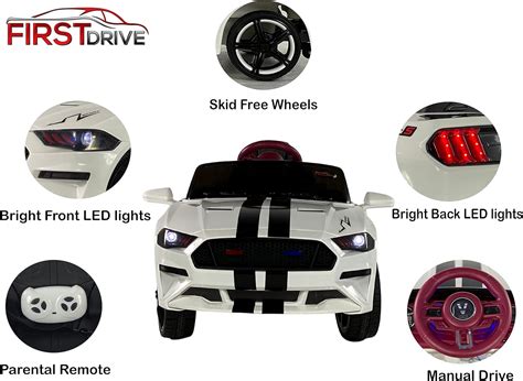 Buy First Drive Mustang - 12V Power Battery Dual Motor Wheels- Kids ...