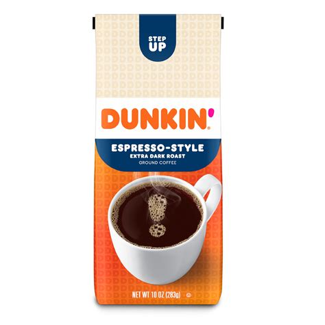 Dunkin' Espresso-Style Extra Dark Roast Ground Coffee, 10 Ounce Bag ...
