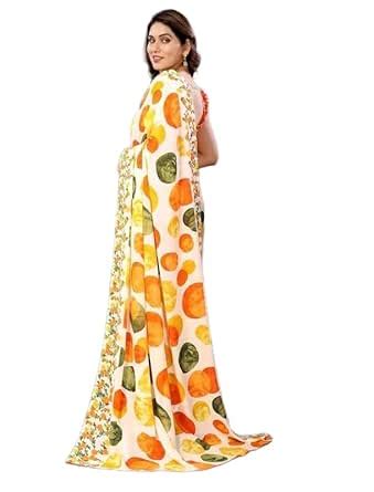 Buy DIVYANKA Polka Dot Print Saree With Soft Fabric with Unstiched ...