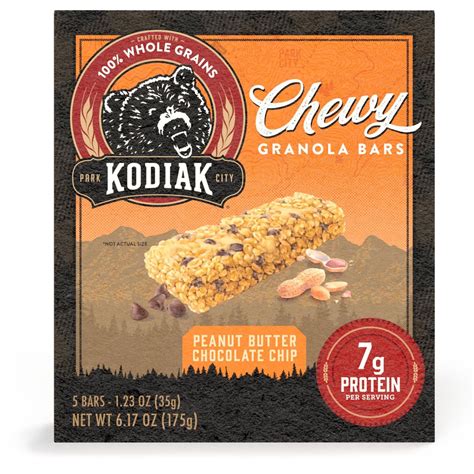Kodiak Protein Peanut Butter and Chocolate Chip Chewy Granola Bars, 1. ...