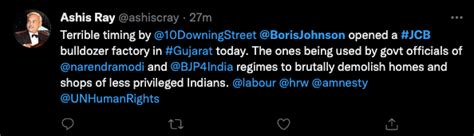 Boris Johnson visits JCB plant visit in Gujarat day after Jahangirpuri ...