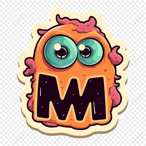 リトルモンスターステッカーm ベクターイラスト,フォント イラスト， 美術, リトル, 繊維 フリー素材 透過 - Lovepik