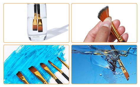 Twizzle Professional Art Paint Brush Set of 12 – Round Pointed Tip ...