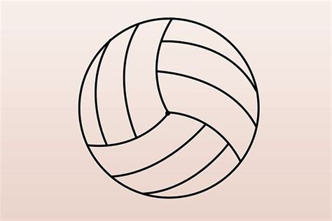 easy drawing volleyball