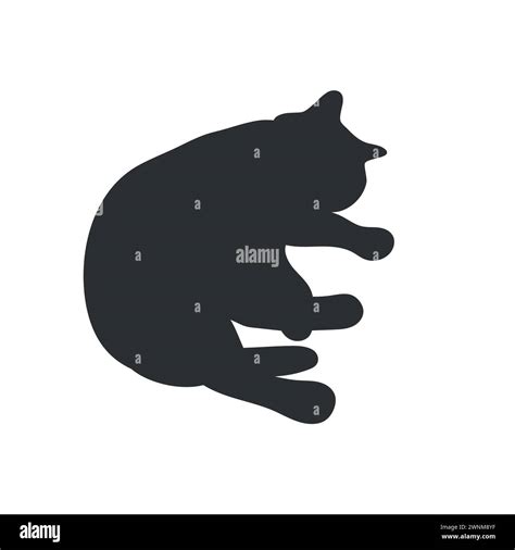 Fat sleeping cat silhouette. Vector illustration Stock Vector Image & Art - Alamy