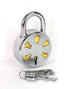 Global Art Iron Lock 65mm Brass Fitted Strong Padlock Double Locking ...