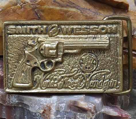 Vintage Brass Smith & Wesson World's Finest Handgun Pistol Revolver ...