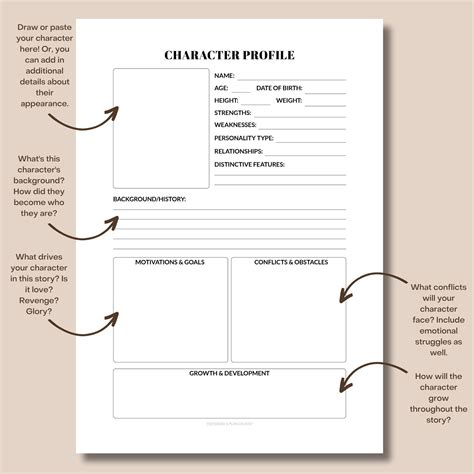Character Profile Template | Character Creation Tool | Writing ...