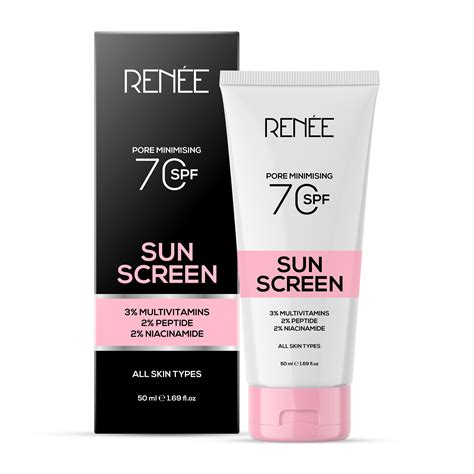 RENEE Pore Minimising Sunscreen SPF 70 with 3% multivitamins, 2% Pepti ...