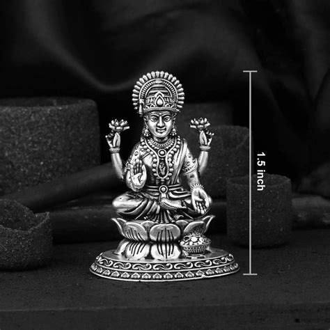 Buy Sitting Lakshmi Devi 2D Idol | 925 Pure Silver God Idols Online ...