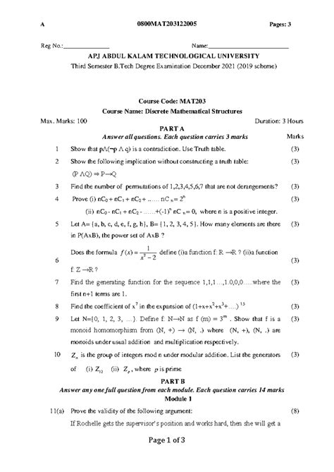 MAT203-Answer key 2-output - 0800MAT203 122005 Page 1 of 3 Course Code ...