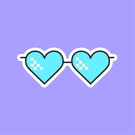 Lunettes de soleil de style dessin animé Style pixel Autocollants de ...