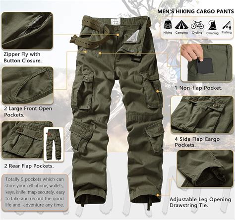 Buy AKARMY Men's Casual Relaxed Fit Cargo Pants with Pockets, Outdoor ...