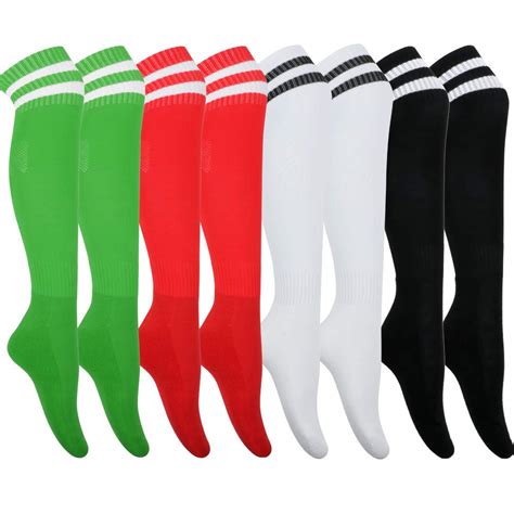 4 Pairs Kids Soccer Socks (5-12 Years Old), Kids Football Socks, Sport ...