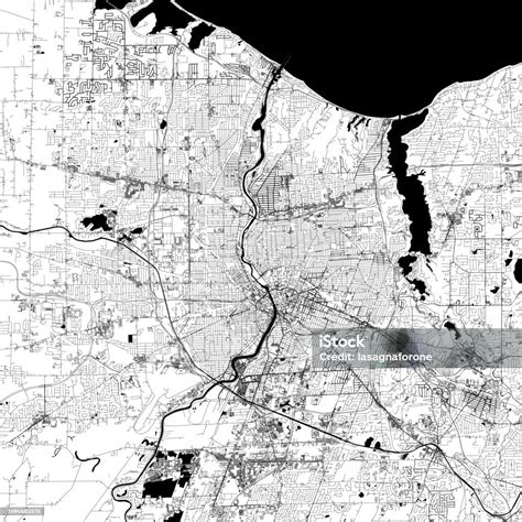 Rochester New York Usa Vector Map Stock Illustration - Download Image ...