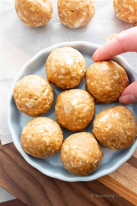 No Bake Peanut Butter Coconut Balls – Vegan Gluten Free Protein Balls ...