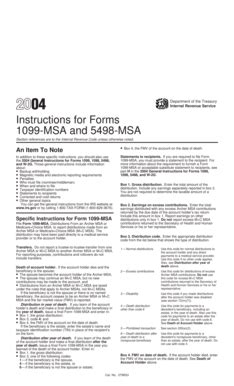 Fillable Online Instructions for Forms 1099-MSA and 5498-MSA Fax Email ...