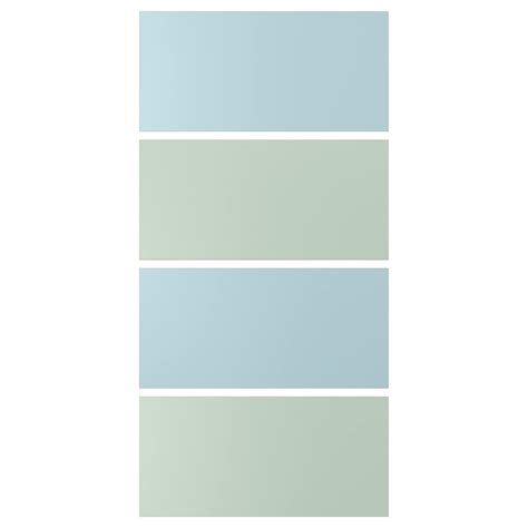 MEHAMN 4 panels for sliding door frame, light blue/light green, 100x201 ...