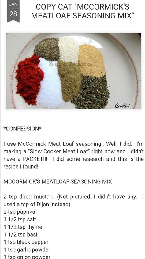 Mccormick s meatloaf seasoning mix – Artofit