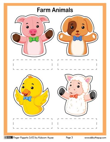 Farm Animals Finger Puppets | Free Printable Papercraft Templates