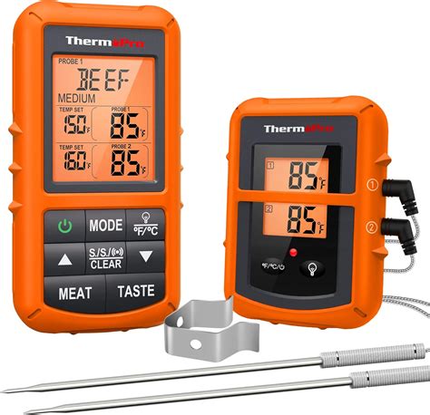ThermoPro TP20 Wireless Meat Thermometer 500FT Digital Cooking Food BBQ ...