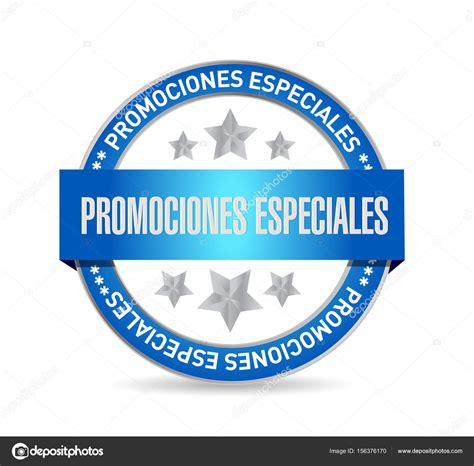 Special promotions in Spanish seal sign concept — Stock Photo ...