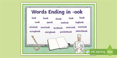Words Ending in -ook Word Mat (teacher made) - Twinkl