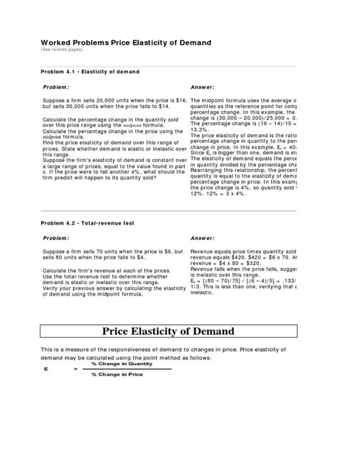 Image result for Elasticity of Demand Example Problems