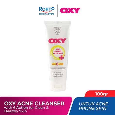 Jual Oxy Acne Cleanser Facial Wash - 100gr (Fights acne, cleans pores ...